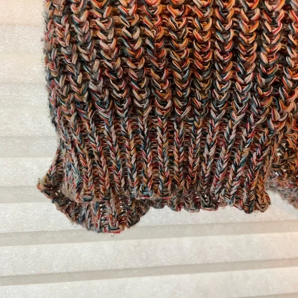 Express cable knit split back hi-lo multi colored sweater - Picture 6 of 6